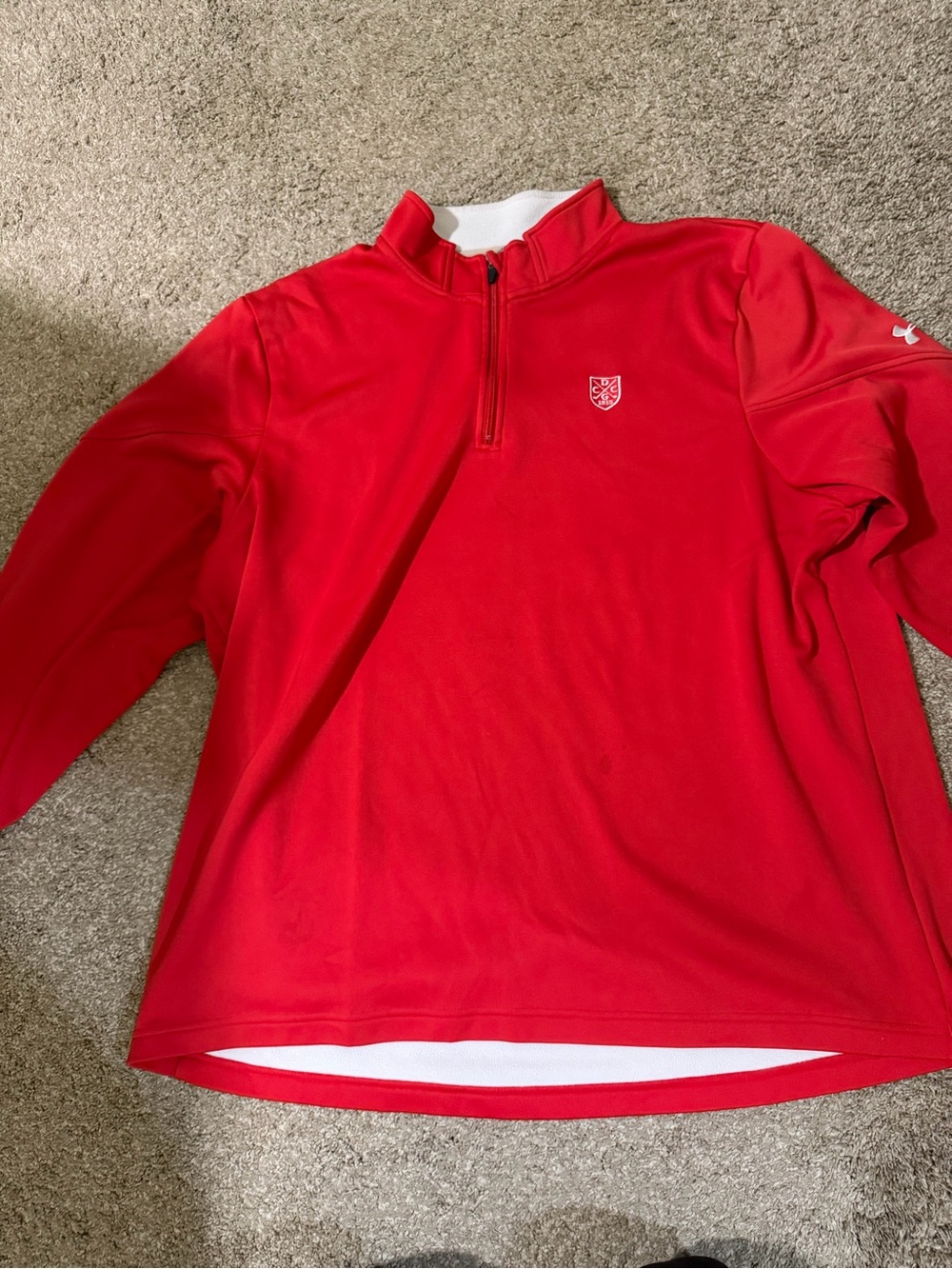Under Armour Men's Red Quarter-Zip Pullover Sweatshirt